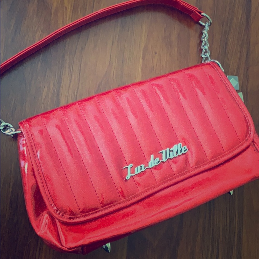 Lux de Ville red gambler retro purse handbag